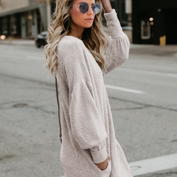 Long  Sleeve Sweater Dress - Picture 3 of 4